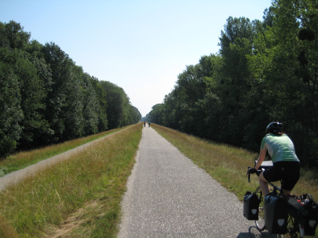 Cycling along the Danube floodbank out of Vienna