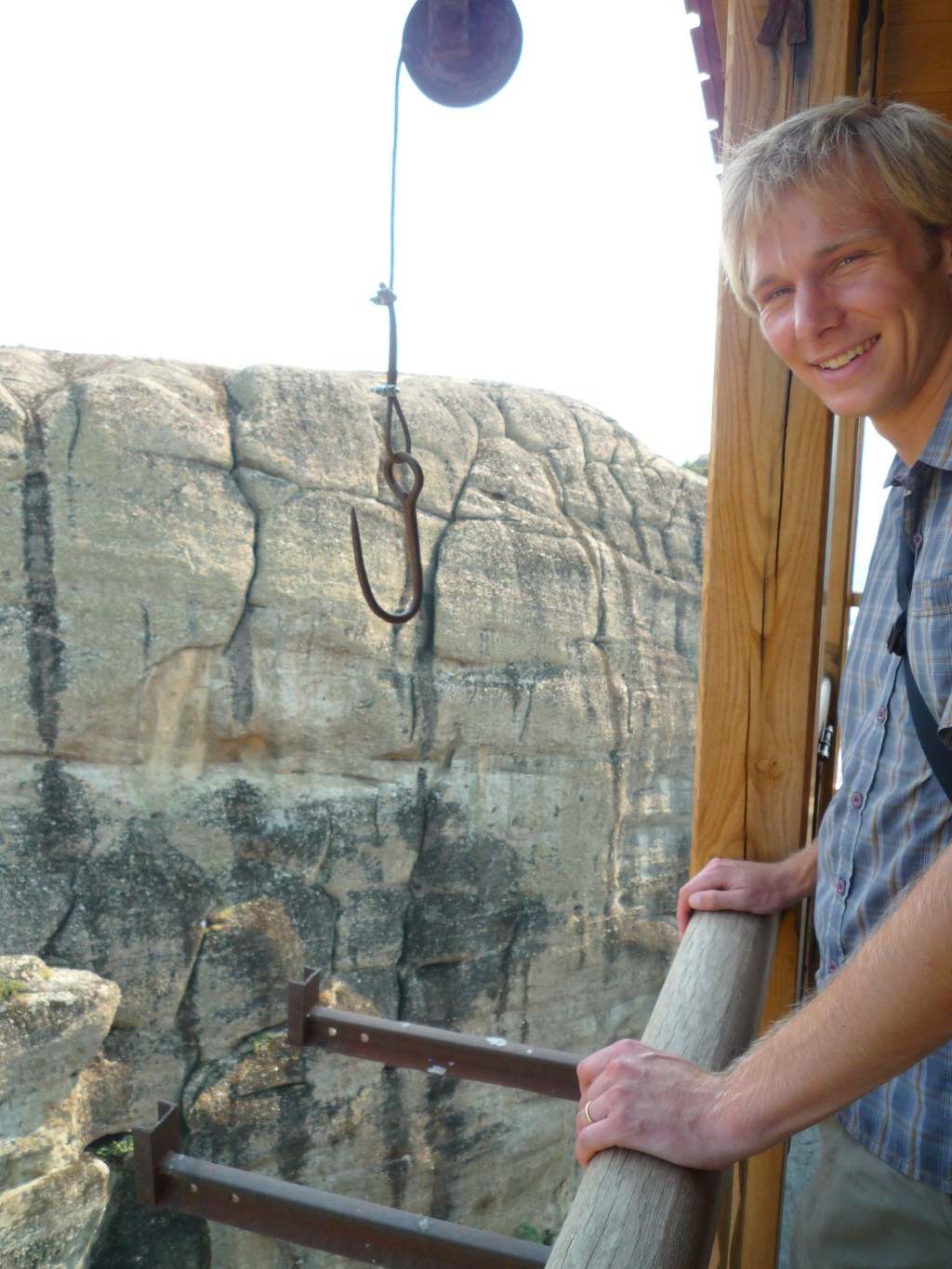 Old hook for lifting people in nets